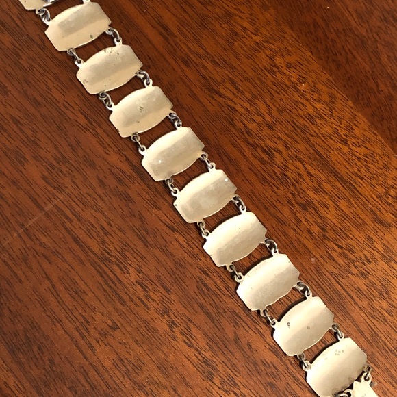 Vintage Thai Nielloware Siam Sterling Silver Panel Bracelet - Picture 2 of 16